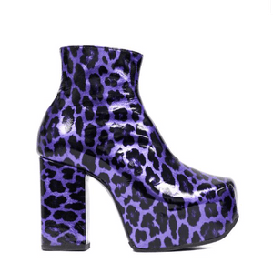Glam Boots - Purple Leopard Print