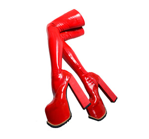 Red Dungeon rubber boots
