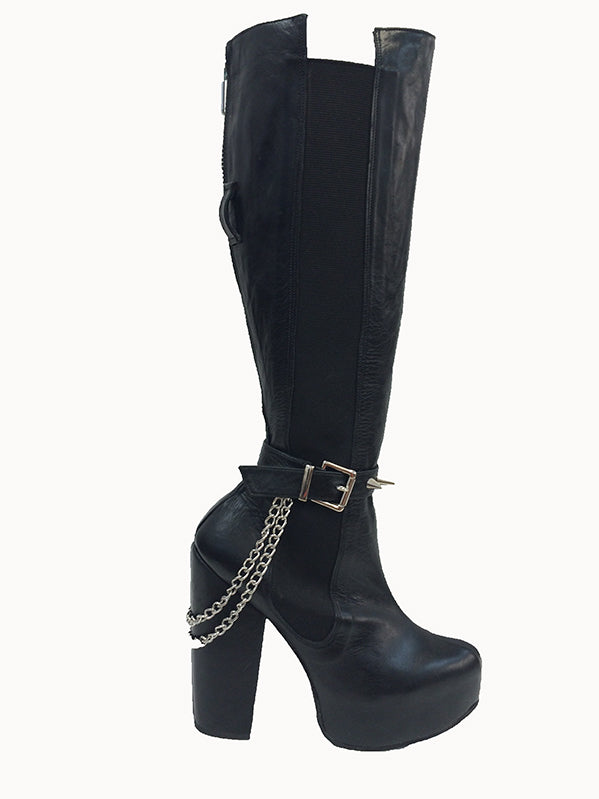 Dungeon Leather Knee High Boot