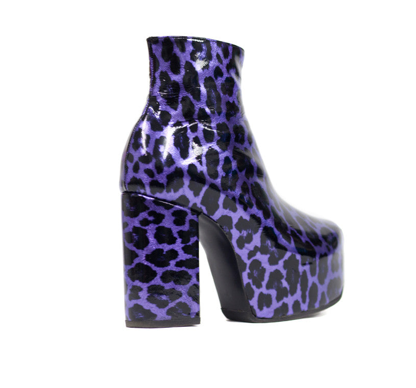 Glam Boots - Purple Leopard Print