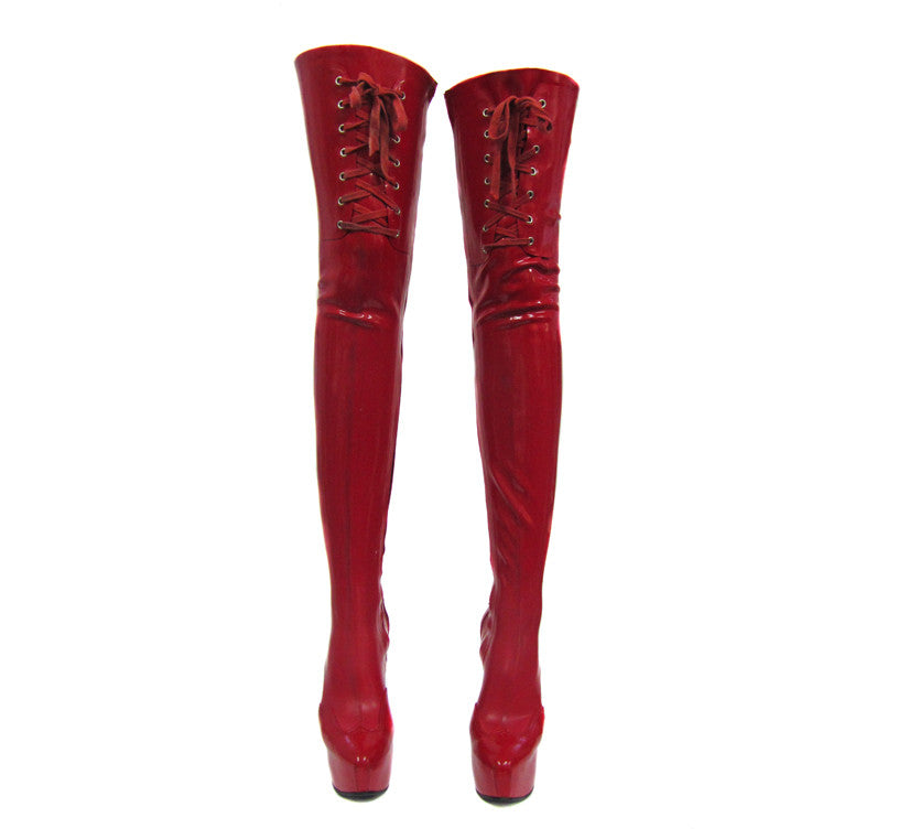 Rubber Boots with Lace Detail